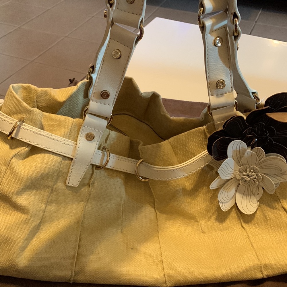 Celine handbag/shoulder bag canvas and patent leather